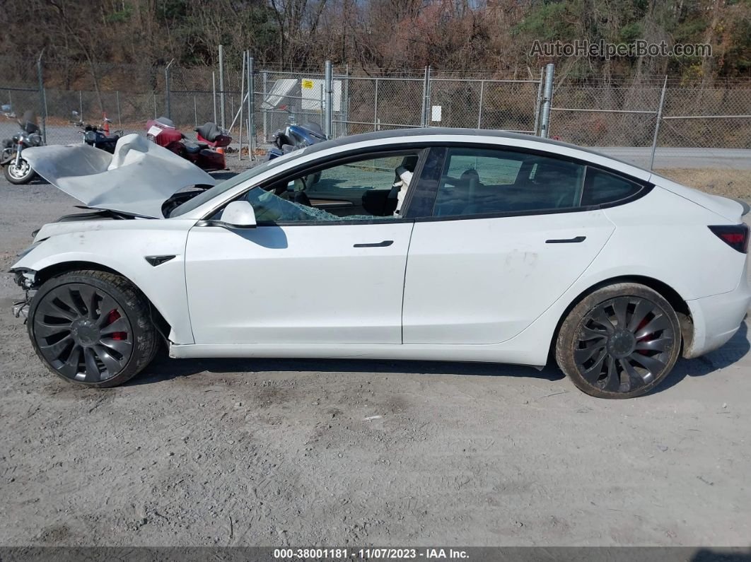 2021 Tesla Model 3 Performance Dual Motor All-wheel Drive White vin: 5YJ3E1EC7MF087328