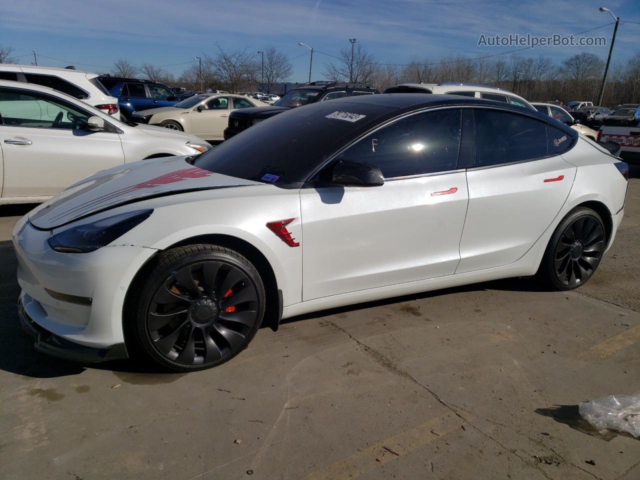 2022 Tesla Model 3  White vin: 5YJ3E1EC7NF107367