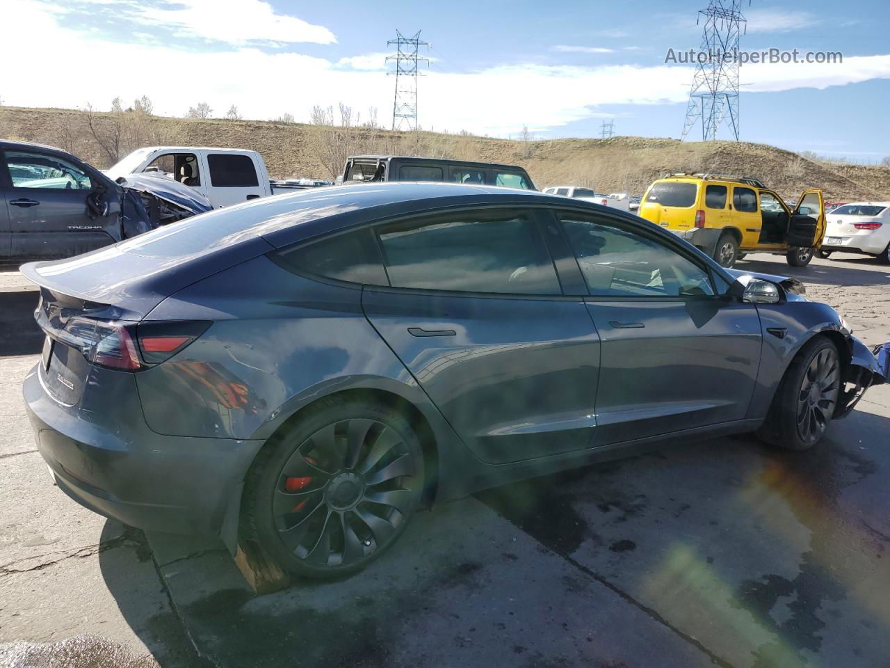 2022 Tesla Model 3  Charcoal vin: 5YJ3E1EC7NF109717