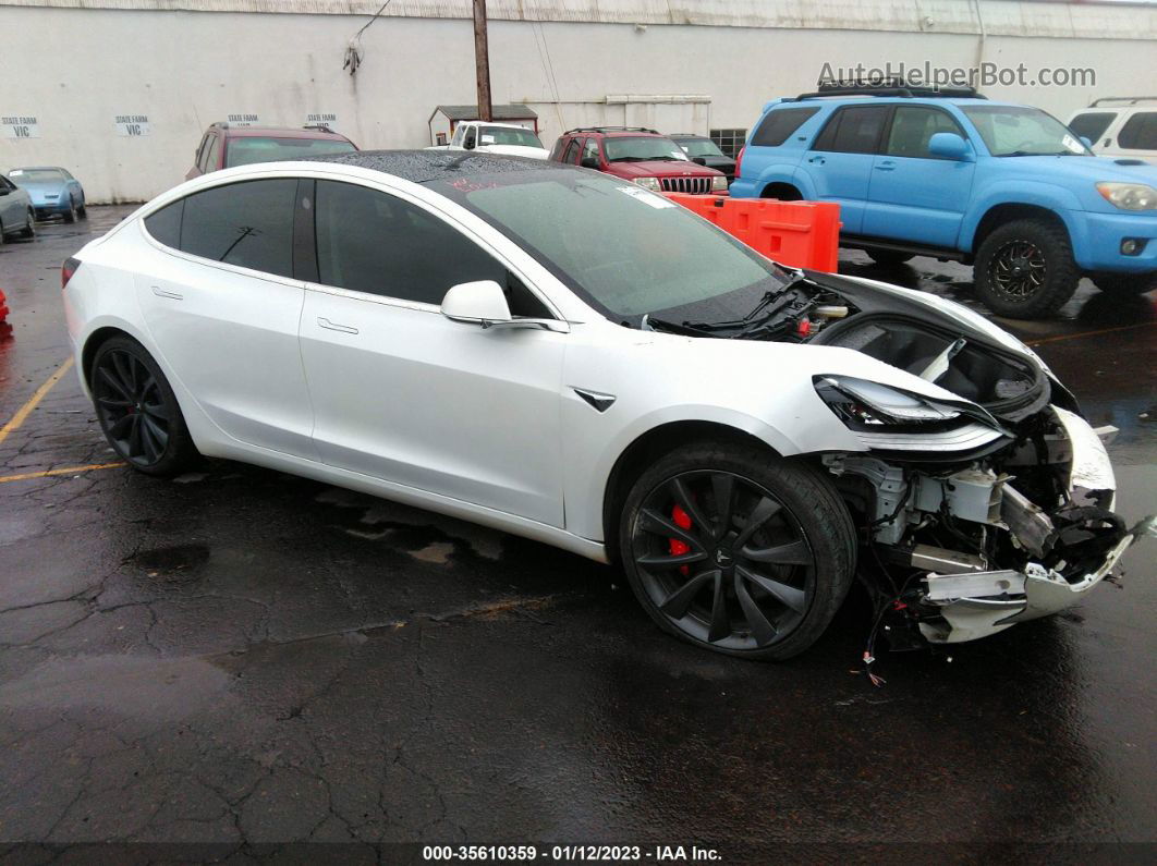 2020 Tesla Model 3 Performance Dual Motor All-wheel Drive White vin: 5YJ3E1EC8LF736259