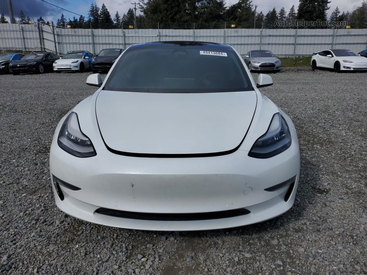 2020 Tesla Model 3  White vin: 5YJ3E1EC8LF736262