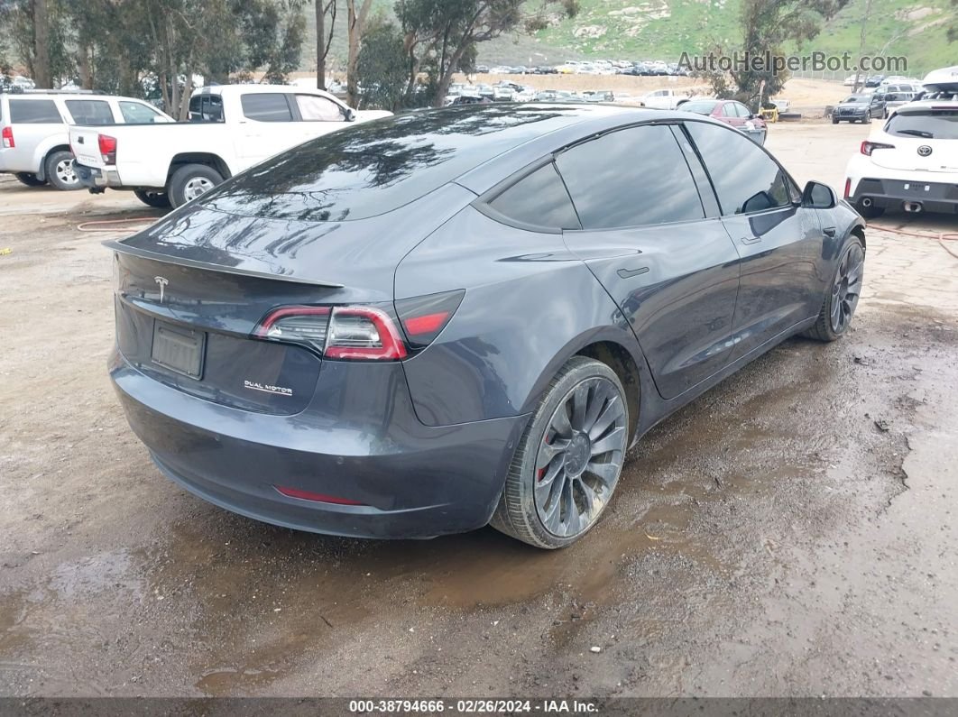 2021 Tesla Model 3 Performance Dual Motor All-wheel Drive Gray vin: 5YJ3E1EC8MF078556