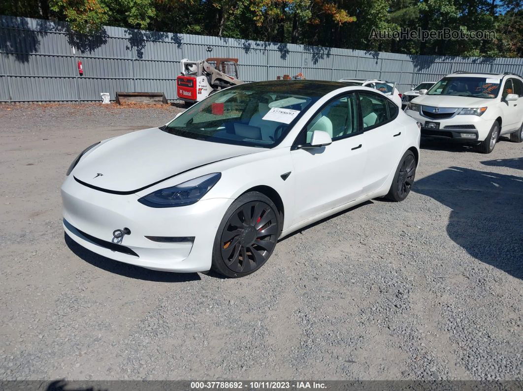 2021 Tesla Model 3 Performance Dual Motor All-wheel Drive White vin: 5YJ3E1EC8MF082543