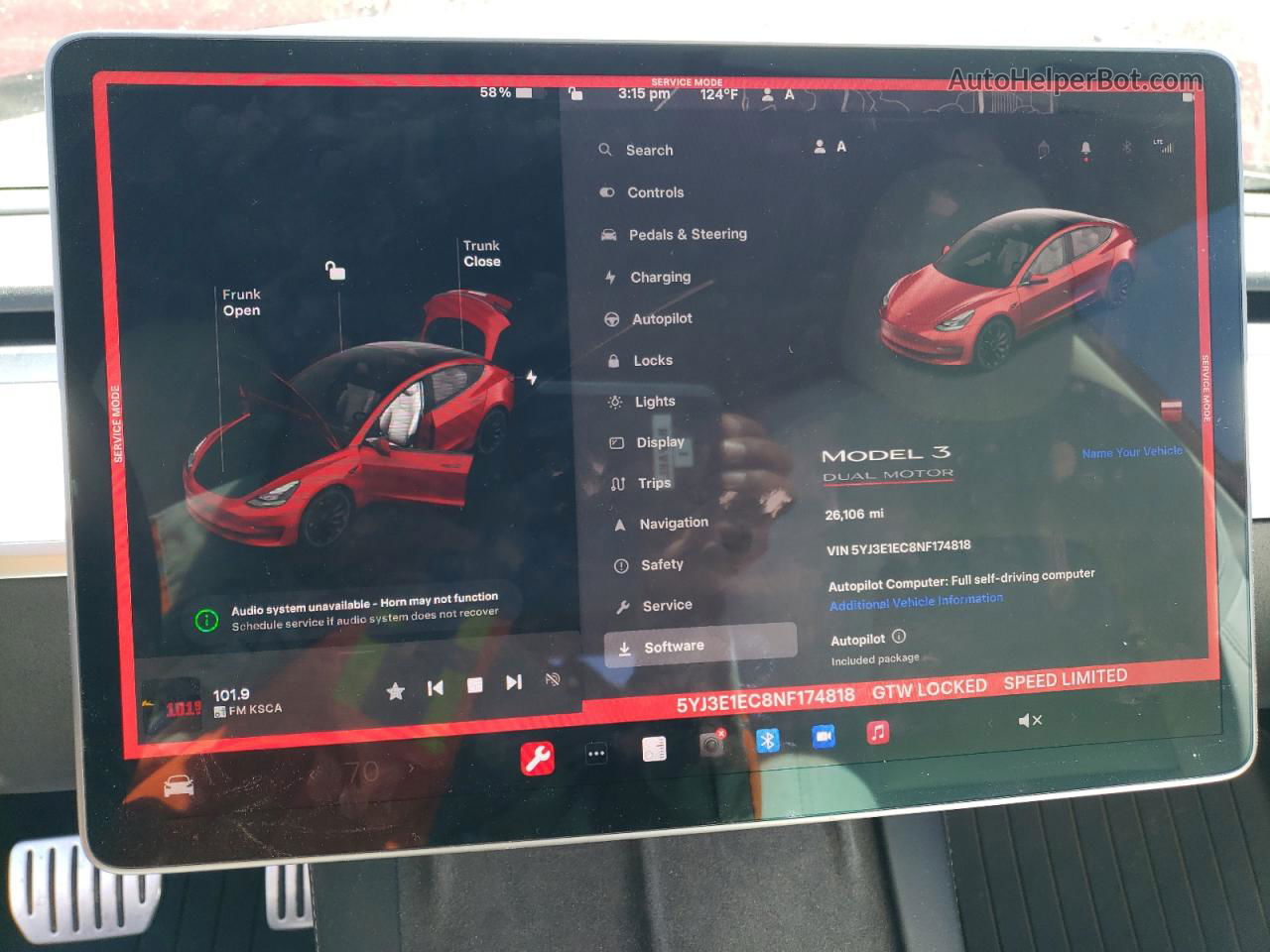 2022 Tesla Model 3  Red vin: 5YJ3E1EC8NF174818