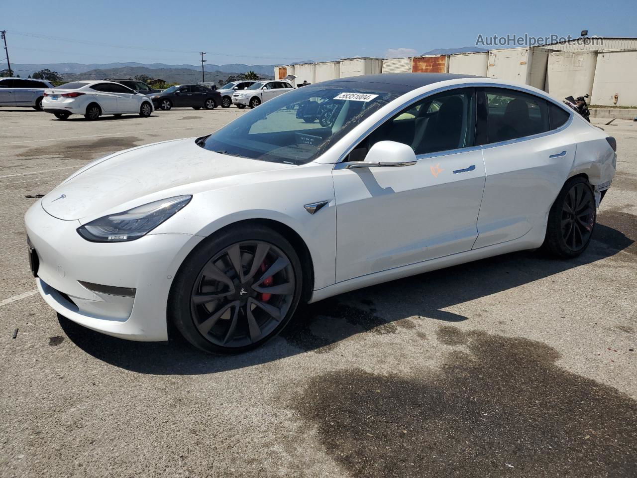 2020 Tesla Model 3  White vin: 5YJ3E1EC9LF624196