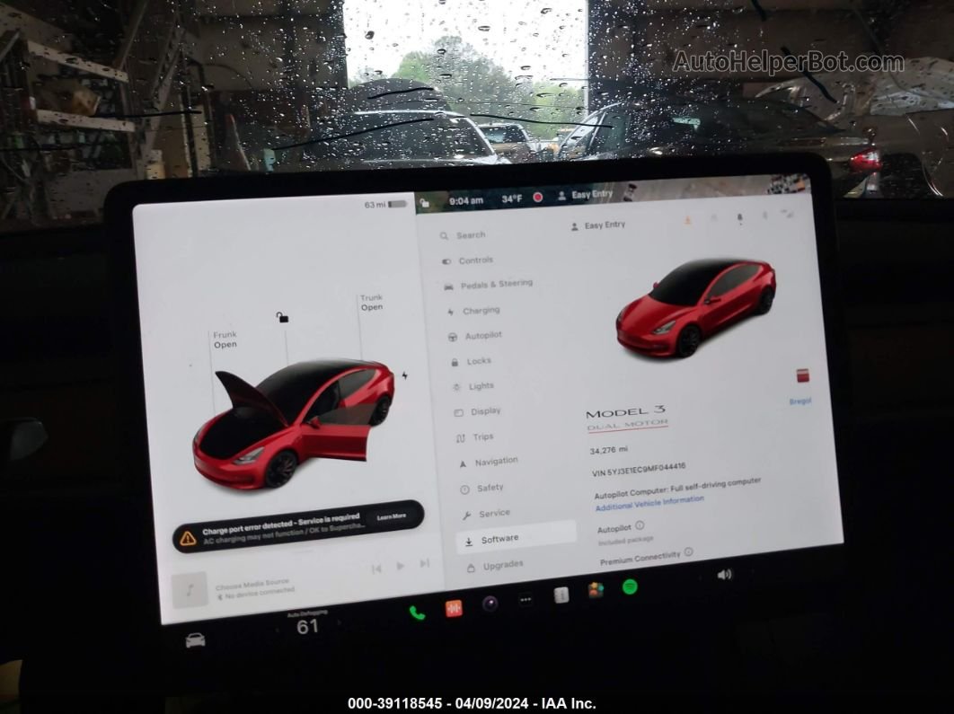 2021 Tesla Model 3 Performance Dual Motor All-wheel Drive Red vin: 5YJ3E1EC9MF044416