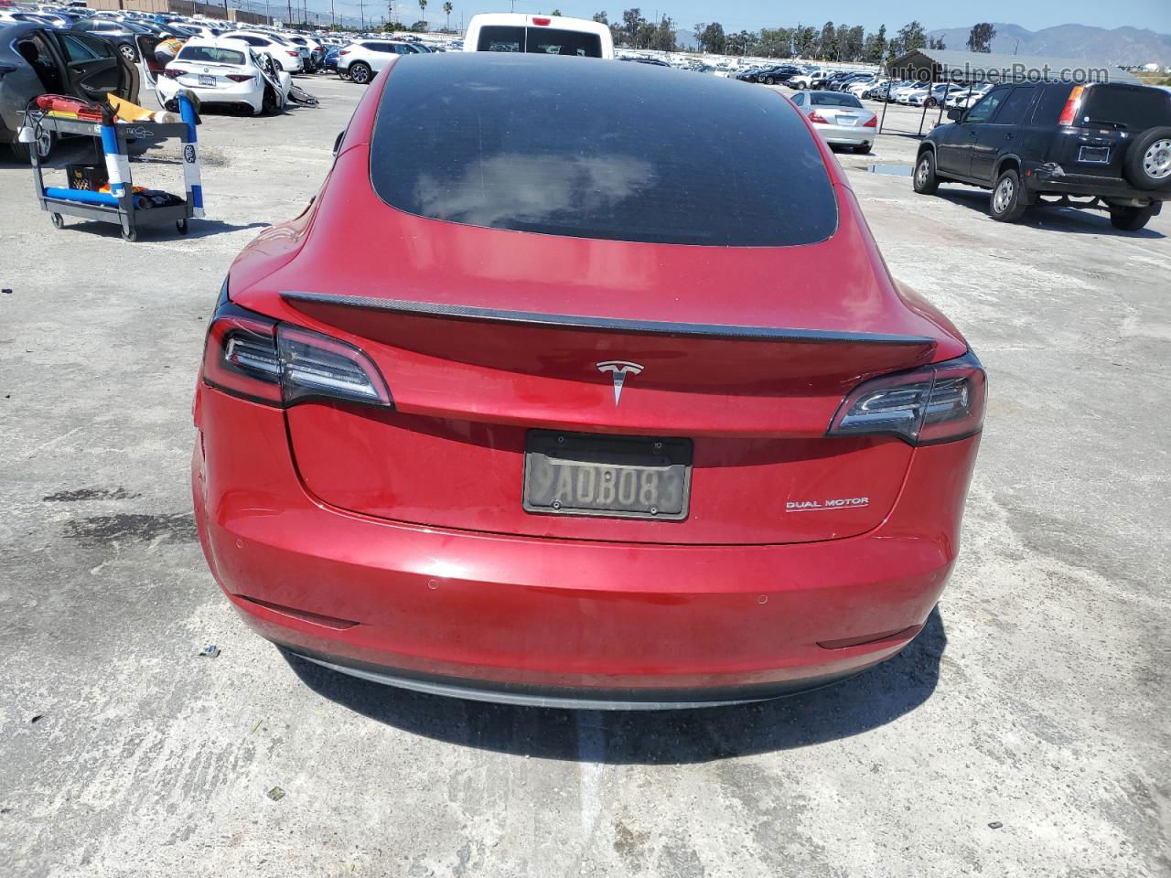 2022 Tesla Model 3  Burgundy vin: 5YJ3E1EC9NF202108