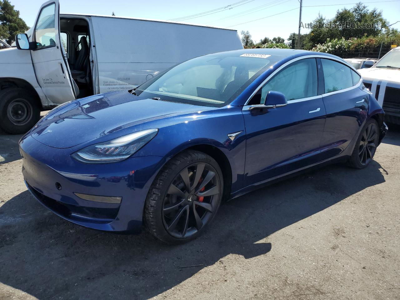 2020 Tesla Model 3  Blue vin: 5YJ3E1ECXLF719432