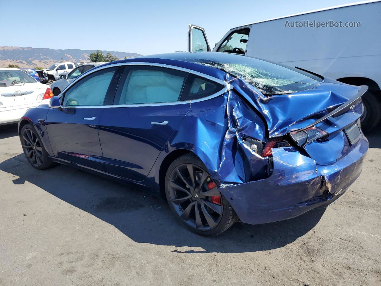 2020 Tesla Model 3  Blue vin: 5YJ3E1ECXLF719432