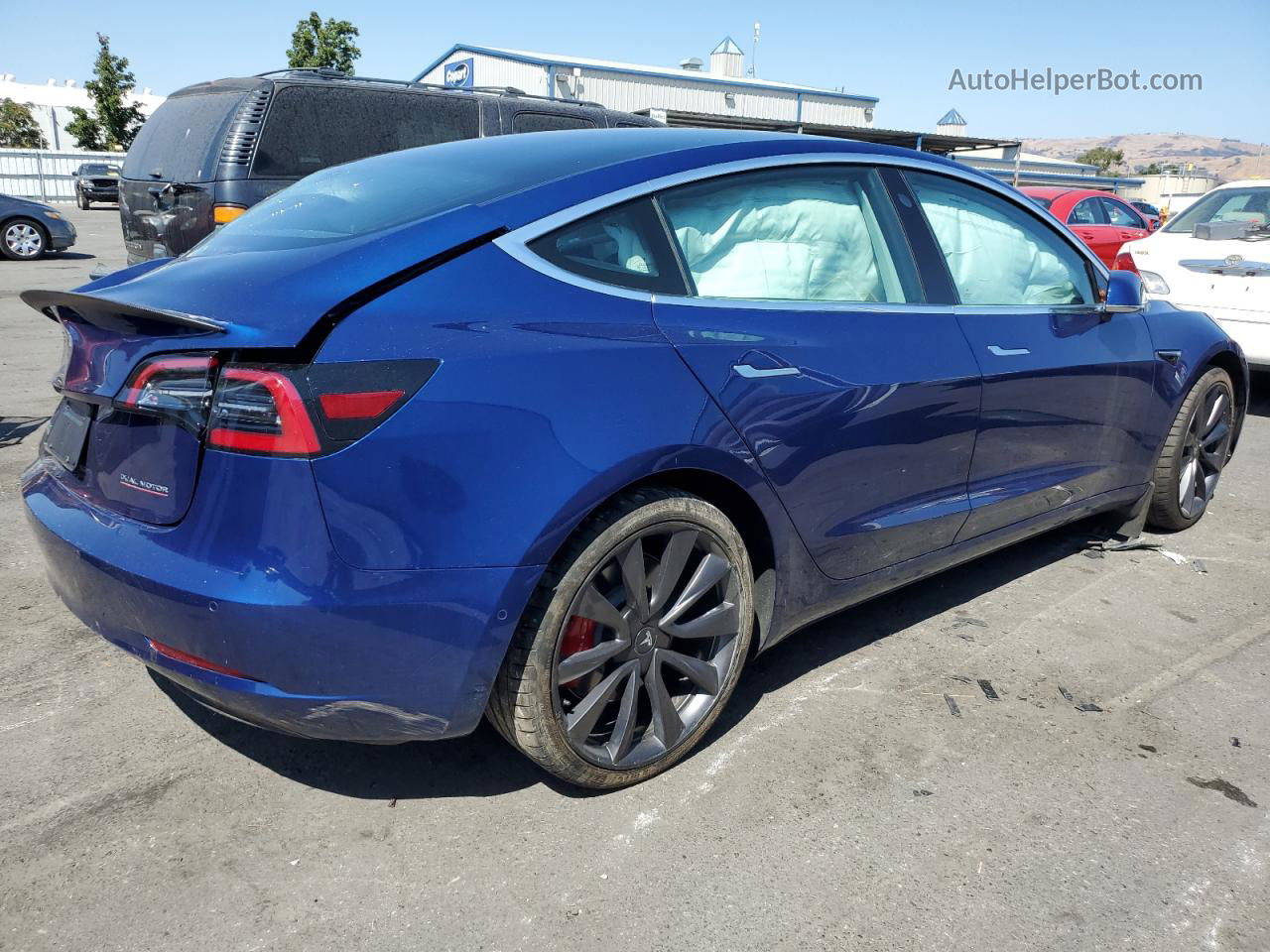 2020 Tesla Model 3  Blue vin: 5YJ3E1ECXLF719432