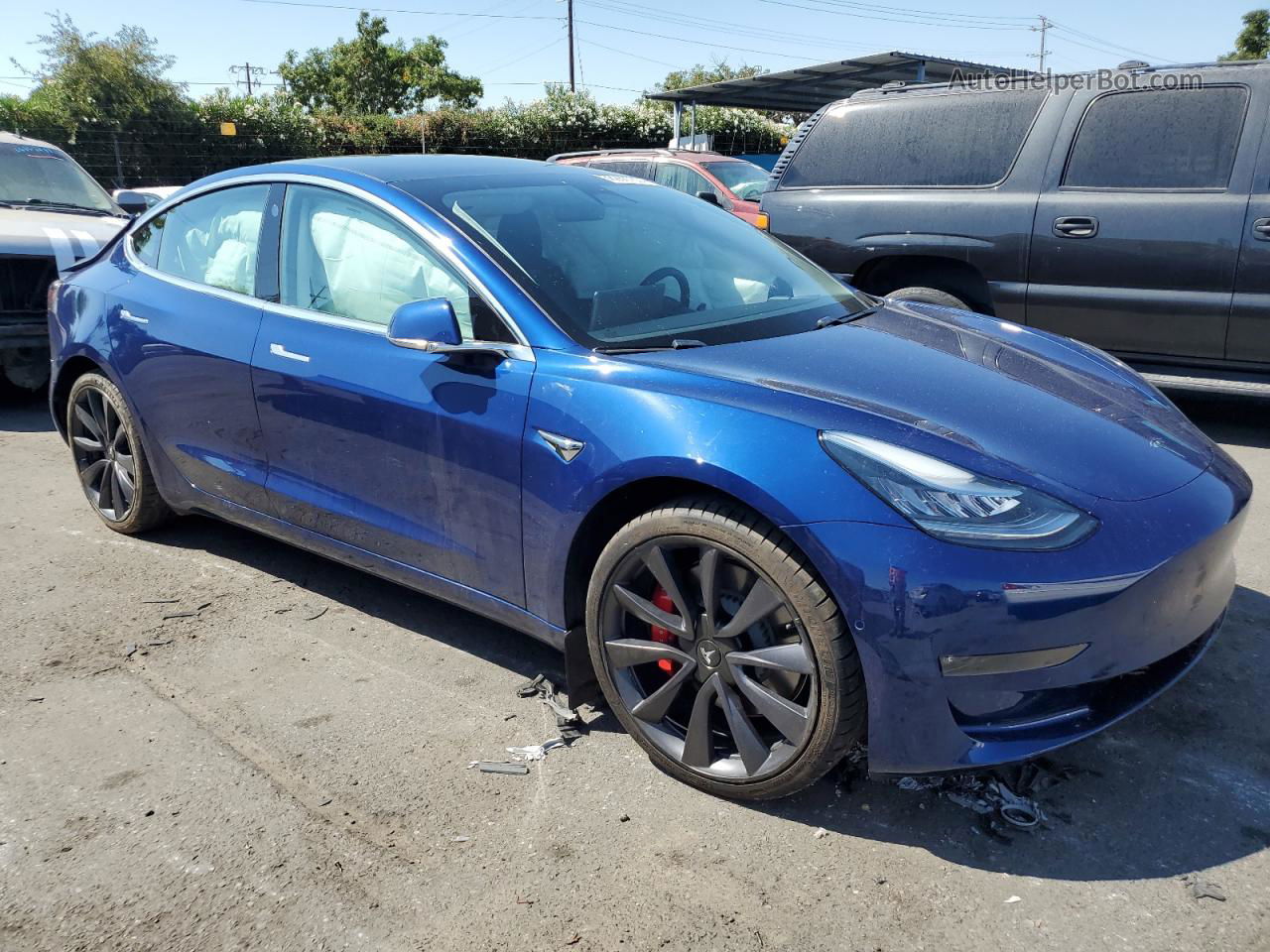 2020 Tesla Model 3  Blue vin: 5YJ3E1ECXLF719432