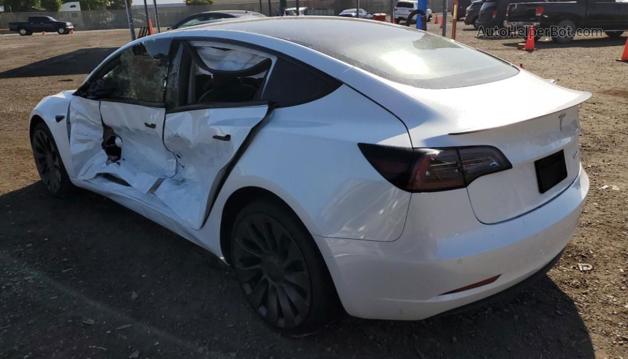 2021 Tesla Model 3  White vin: 5YJ3E1ECXMF015734