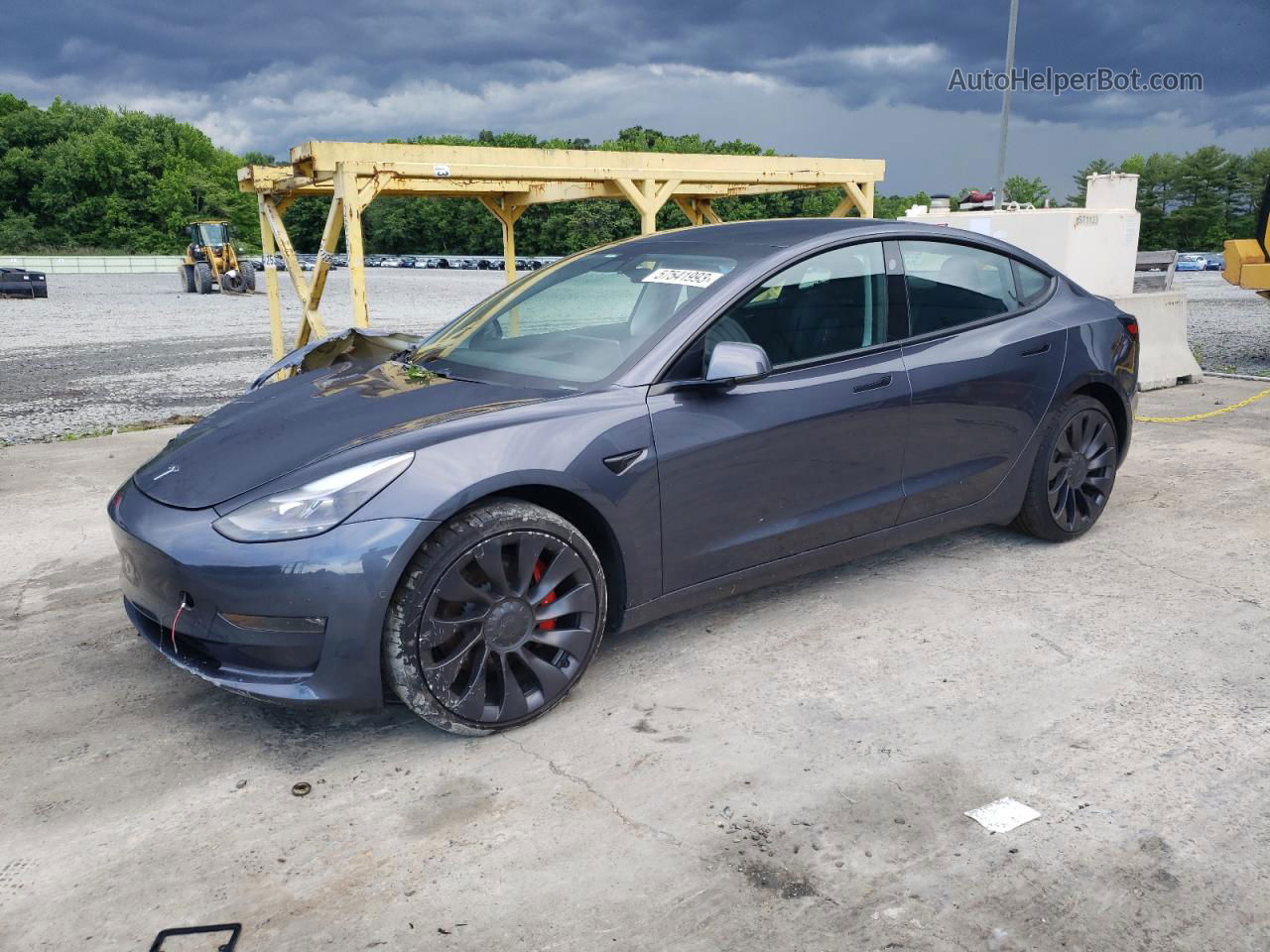 2021 Tesla Model 3  Gray vin: 5YJ3E1ECXMF077070