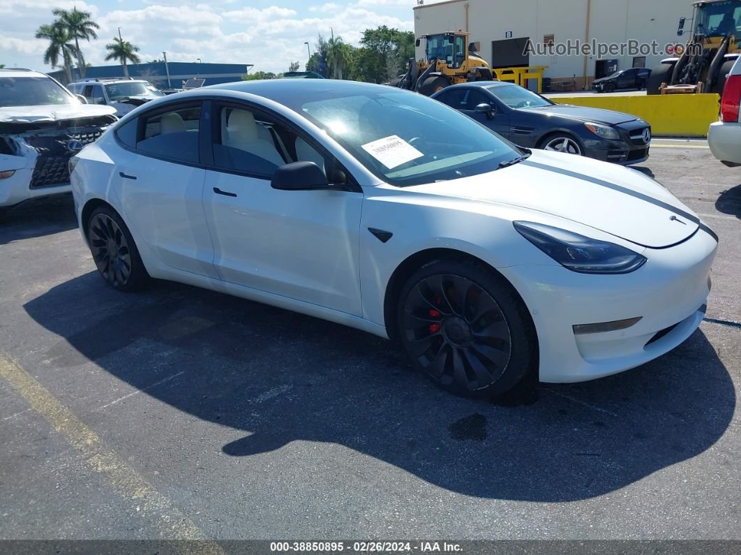 2021 Tesla Model 3 Performance Dual Motor All-wheel Drive Белый vin: 5YJ3E1ECXMF078090