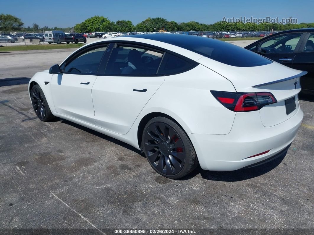 2021 Tesla Model 3 Performance Dual Motor All-wheel Drive White vin: 5YJ3E1ECXMF078090