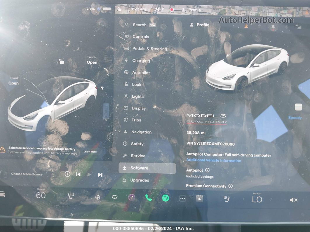 2021 Tesla Model 3 Performance Dual Motor All-wheel Drive Белый vin: 5YJ3E1ECXMF078090