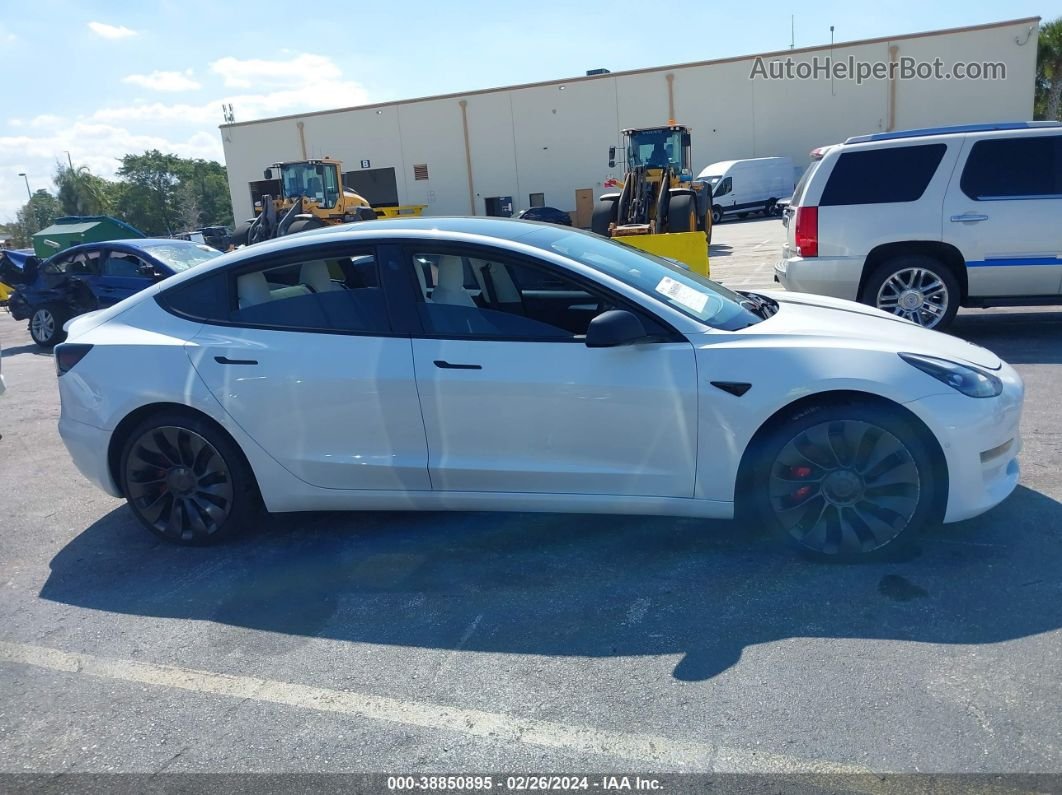 2021 Tesla Model 3 Performance Dual Motor All-wheel Drive White vin: 5YJ3E1ECXMF078090