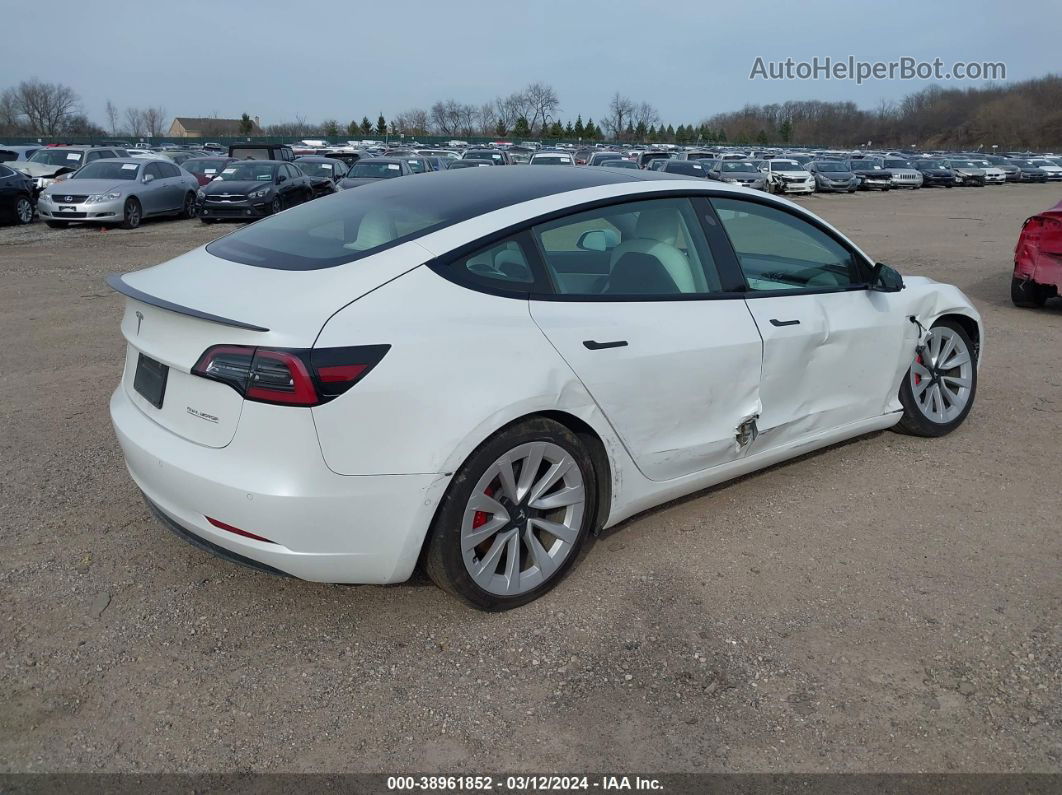 2021 Tesla Model 3 Performance Dual Motor All-wheel Drive White vin: 5YJ3E1ECXMF925576