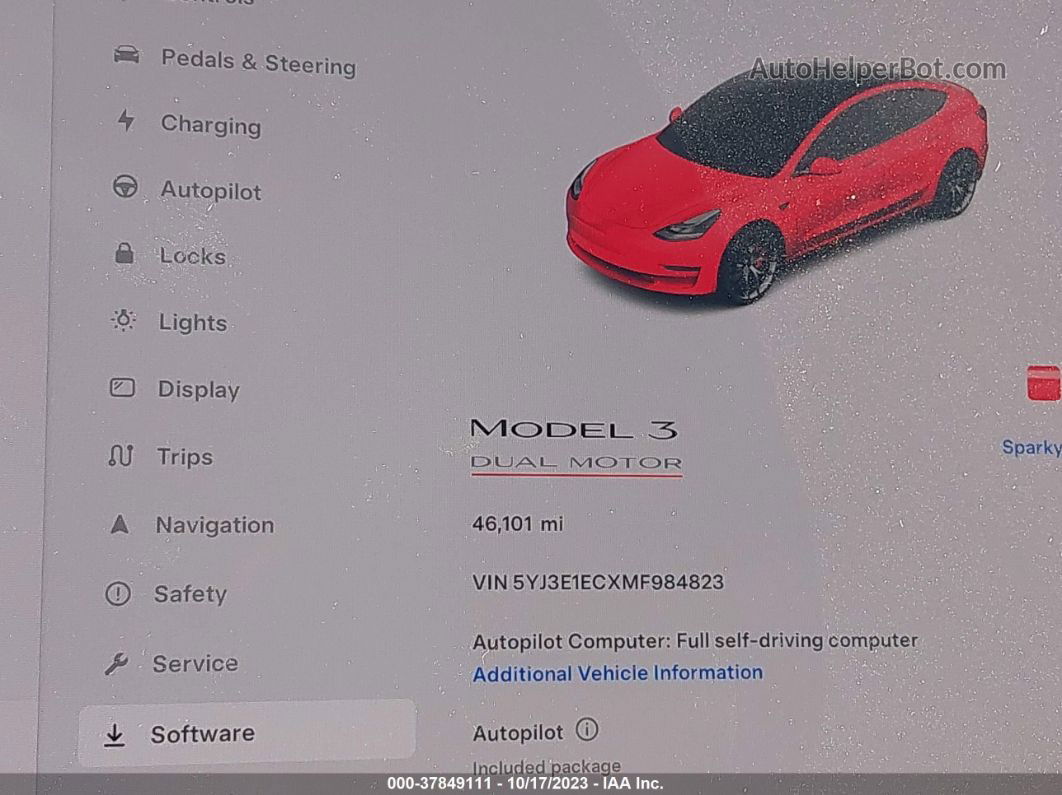 2021 Tesla Model 3 Performance Dual Motor All-wheel Drive Красный vin: 5YJ3E1ECXMF984823