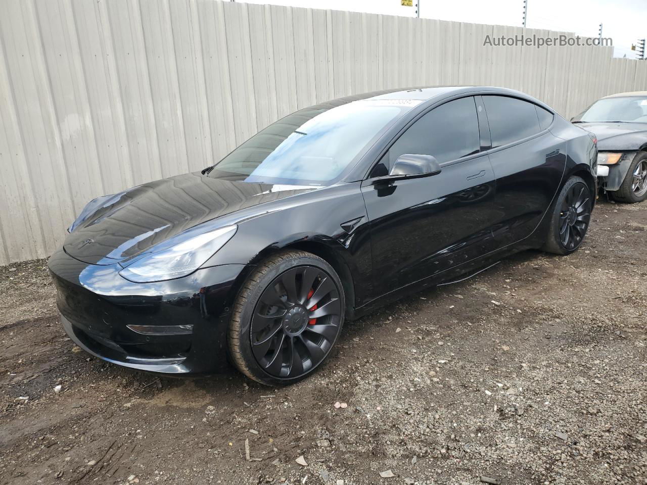 2022 Tesla Model 3  Black vin: 5YJ3E1ECXNF263936