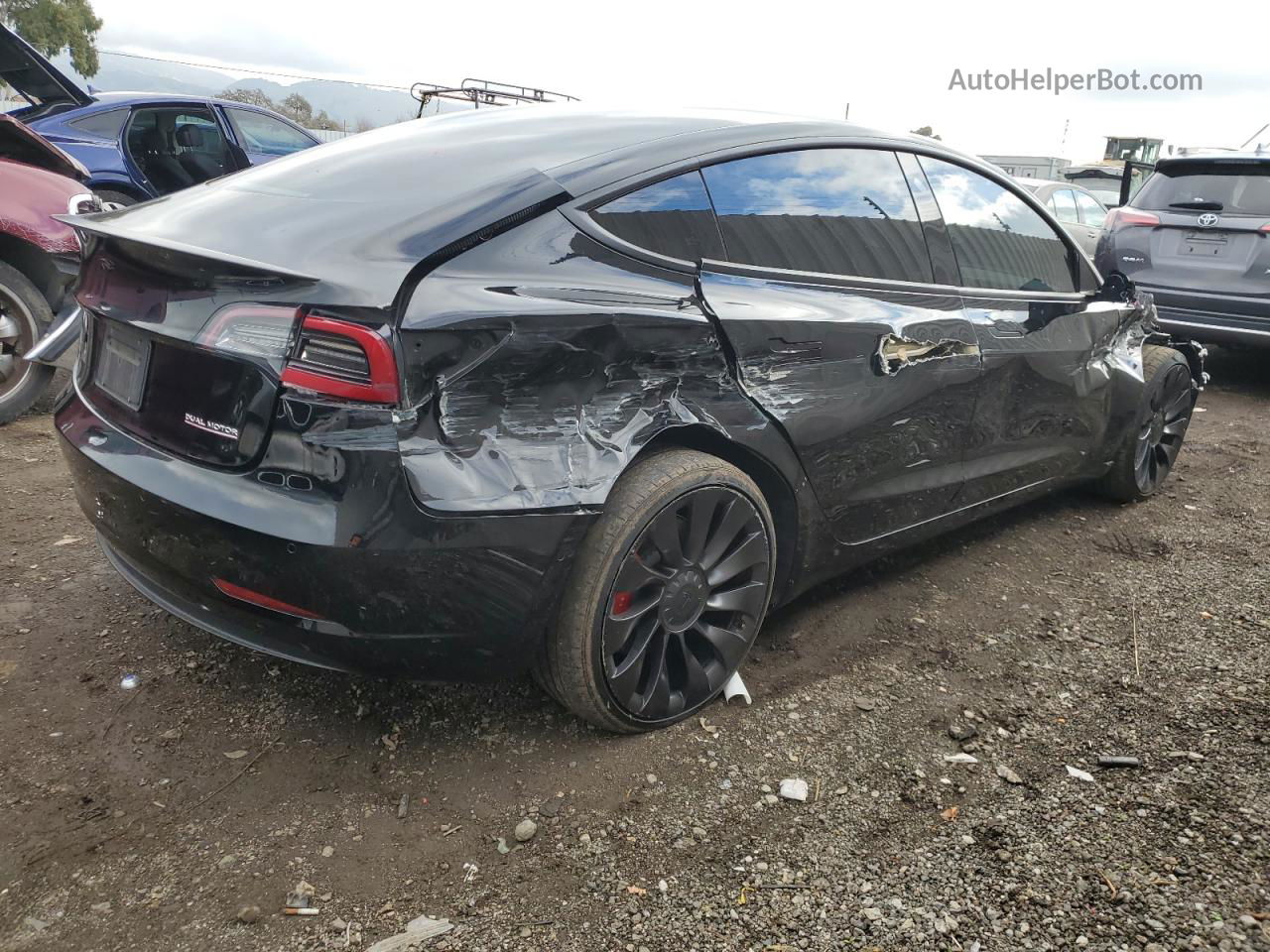 2022 Tesla Model 3  Black vin: 5YJ3E1ECXNF263936