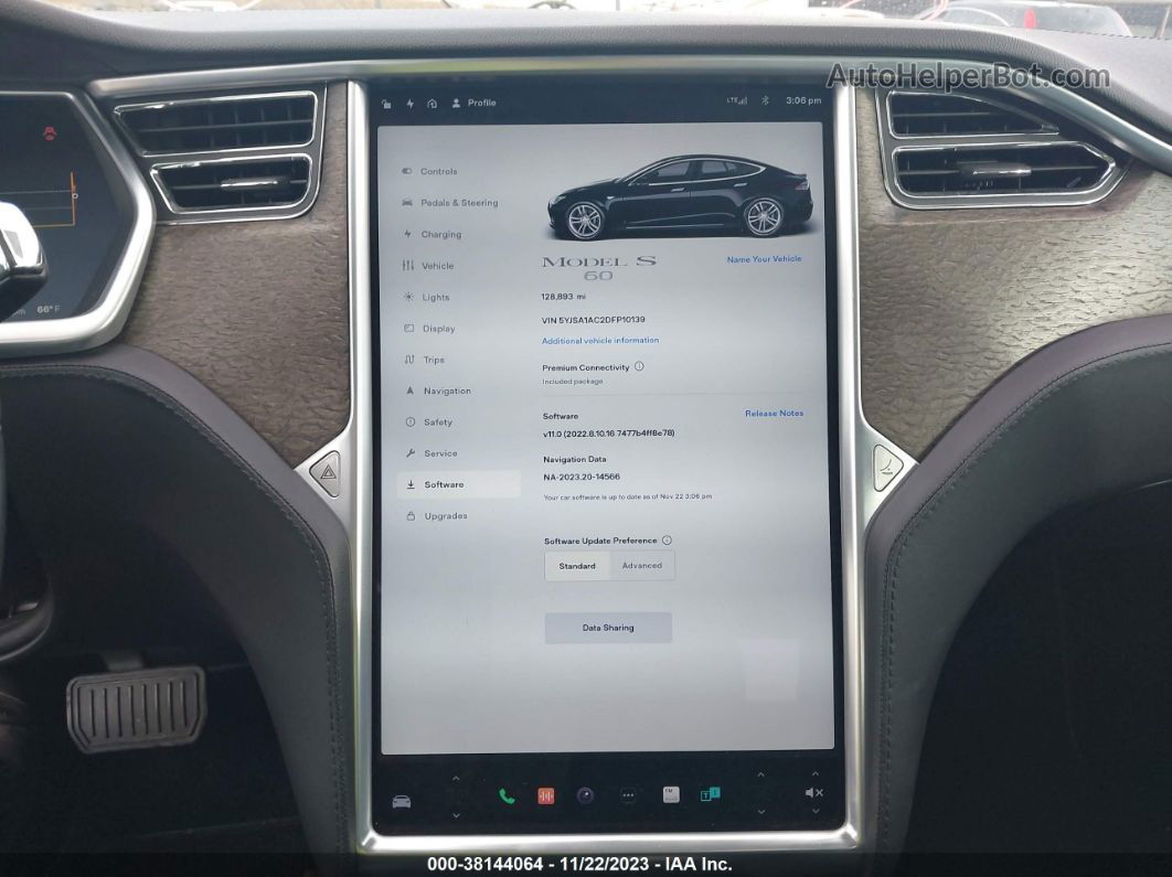 2013 Tesla Model S Черный vin: 5YJSA1AC2DFP10139