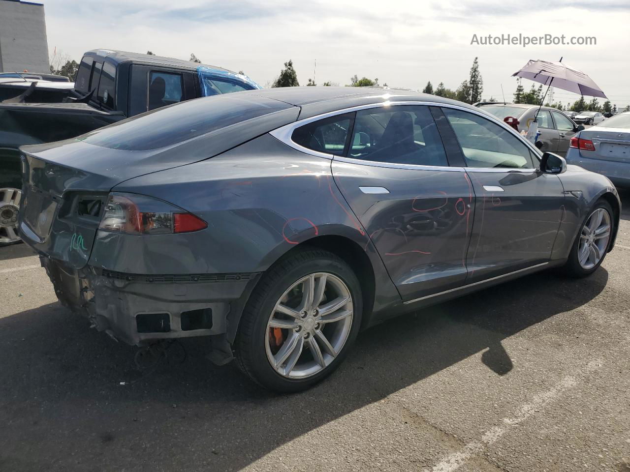 2013 Tesla Model S  Серый vin: 5YJSA1BC2DFP10608