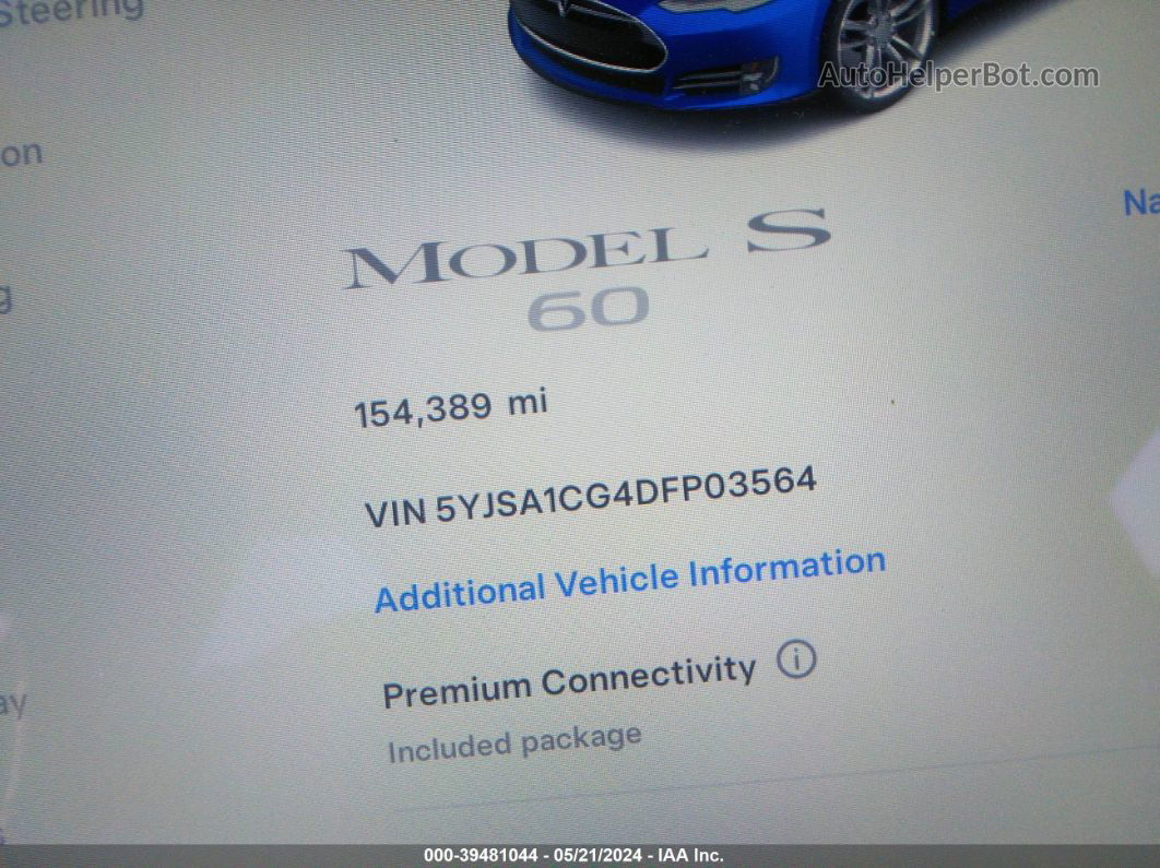 2013 Tesla Model S   Dark Blue vin: 5YJSA1CG4DFP03564