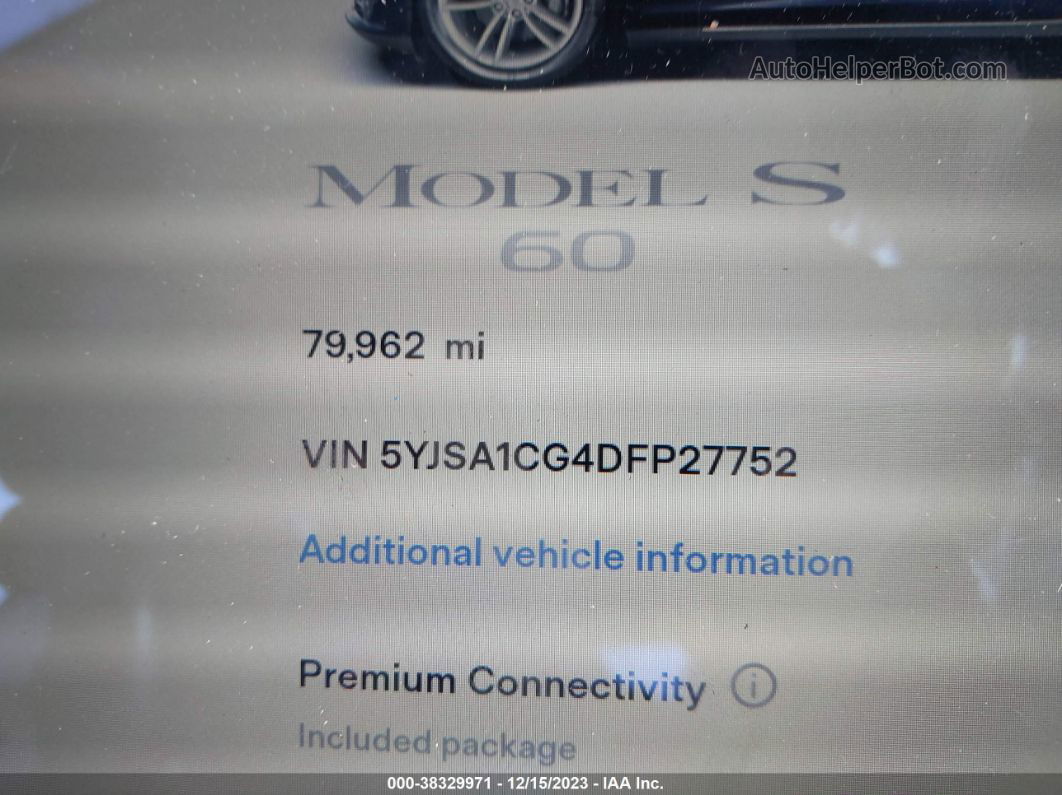 2013 Tesla Model S Blue vin: 5YJSA1CG4DFP27752