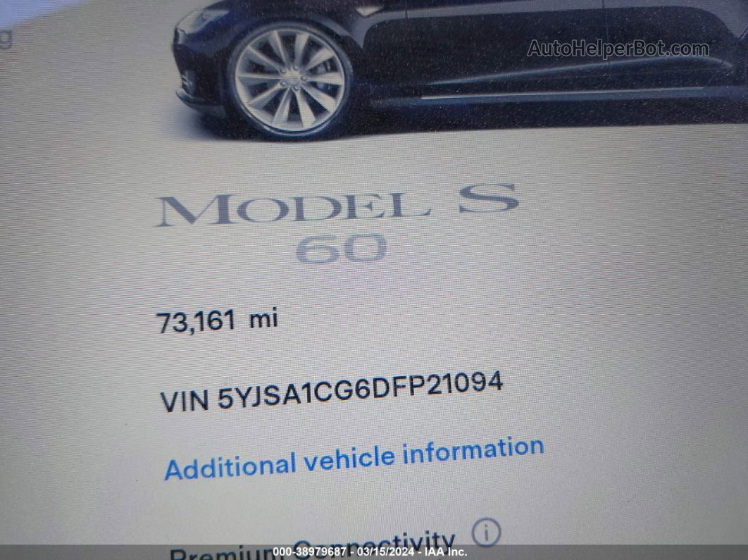 2013 Tesla Model S   Black vin: 5YJSA1CG6DFP21094