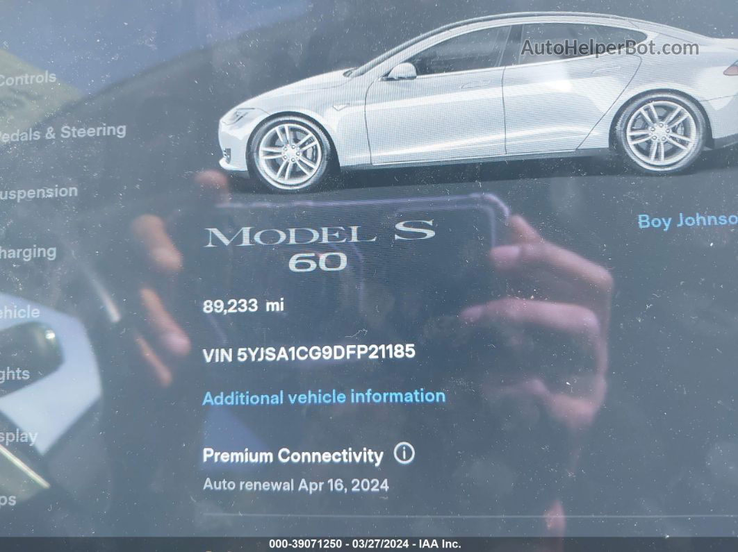 2013 Tesla Model S   Серебряный vin: 5YJSA1CG9DFP21185