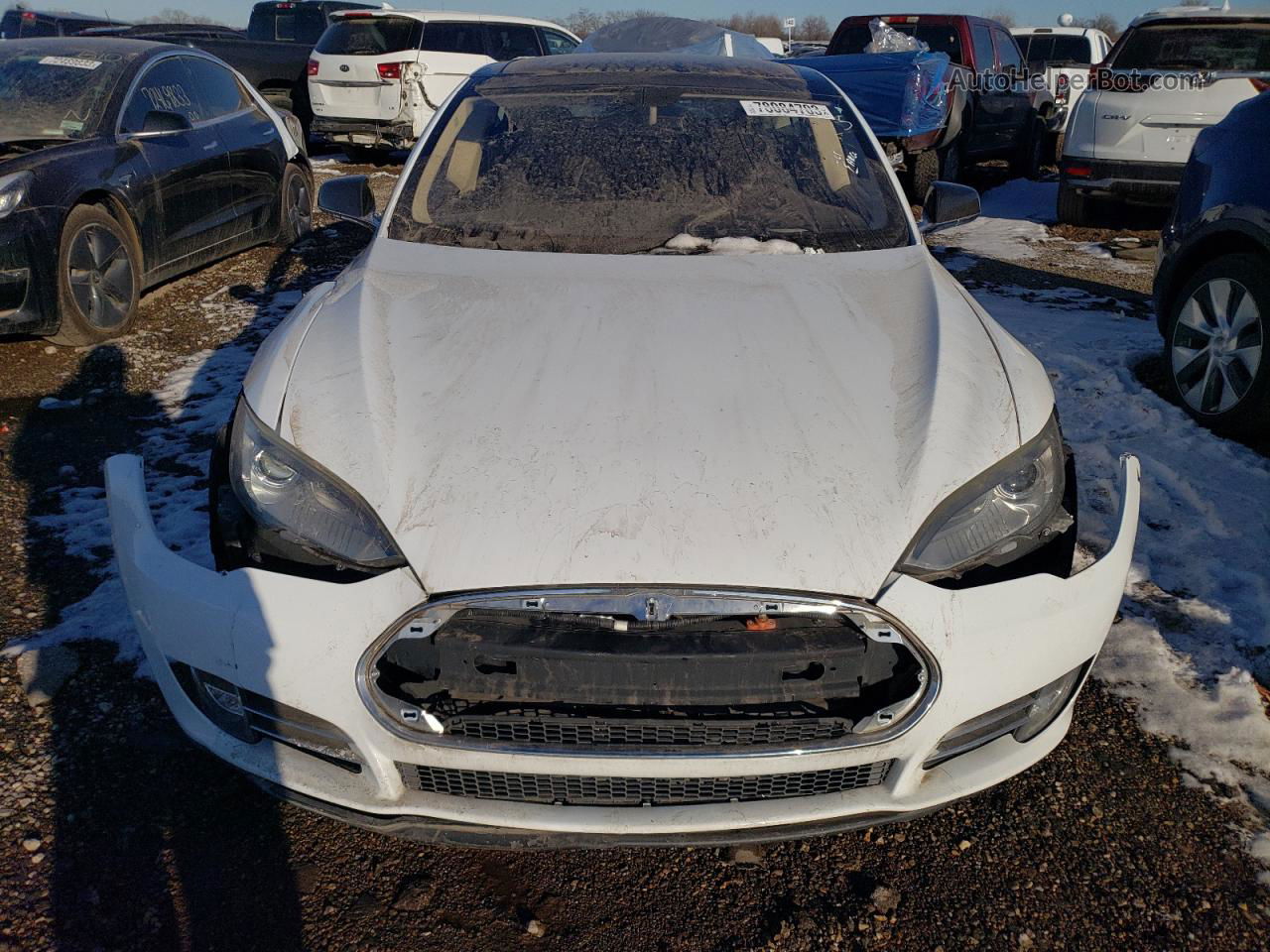 2013 Tesla Model S  White vin: 5YJSA1CGXDFP09823