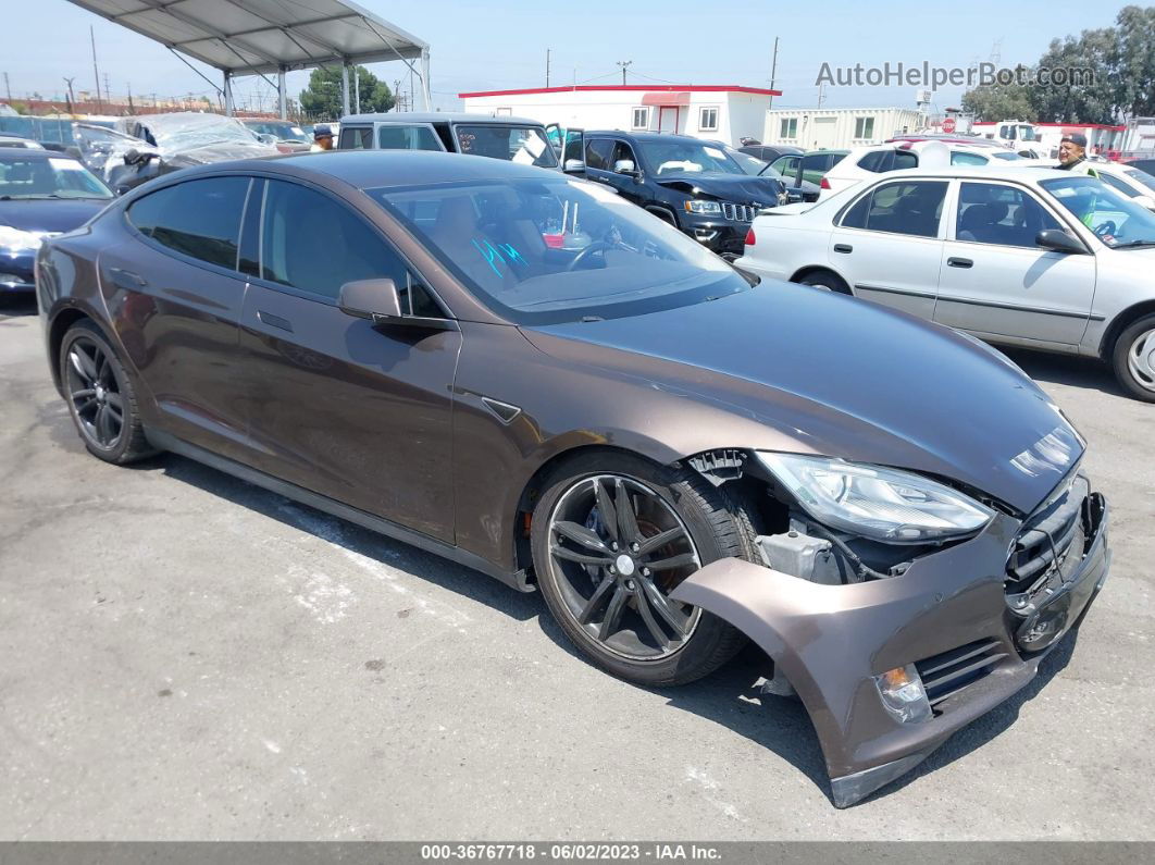 2013 Tesla Model S   Brown vin: 5YJSA1CN0DFP20859