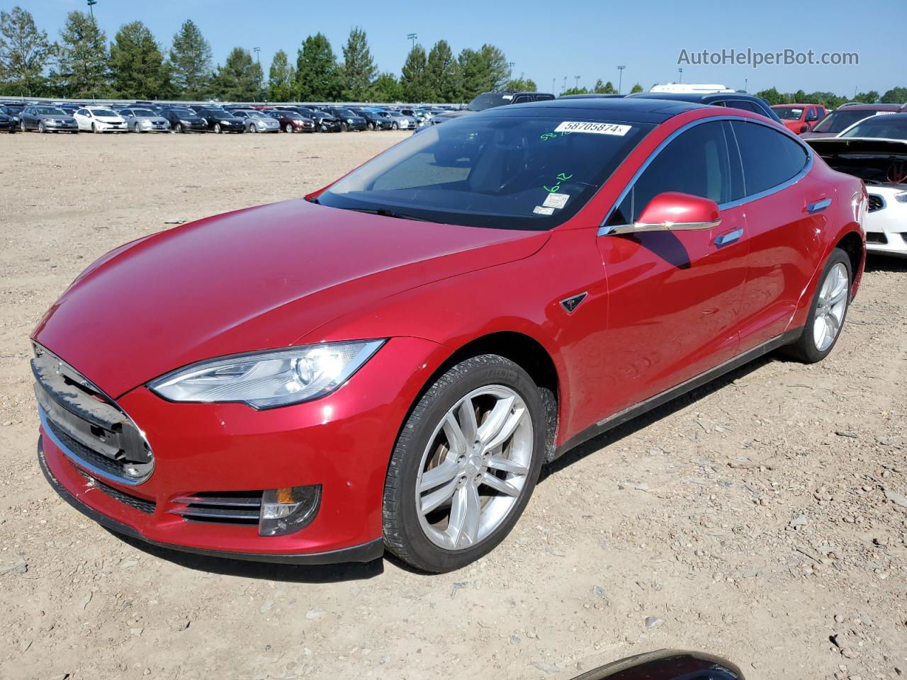 2013 Tesla Model S Red vin: 5YJSA1CN5DFP08383