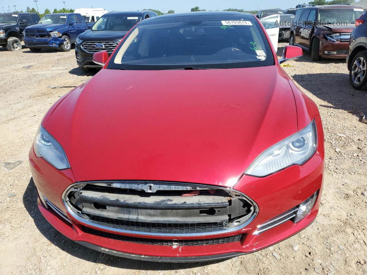 2013 Tesla Model S Red vin: 5YJSA1CN5DFP08383