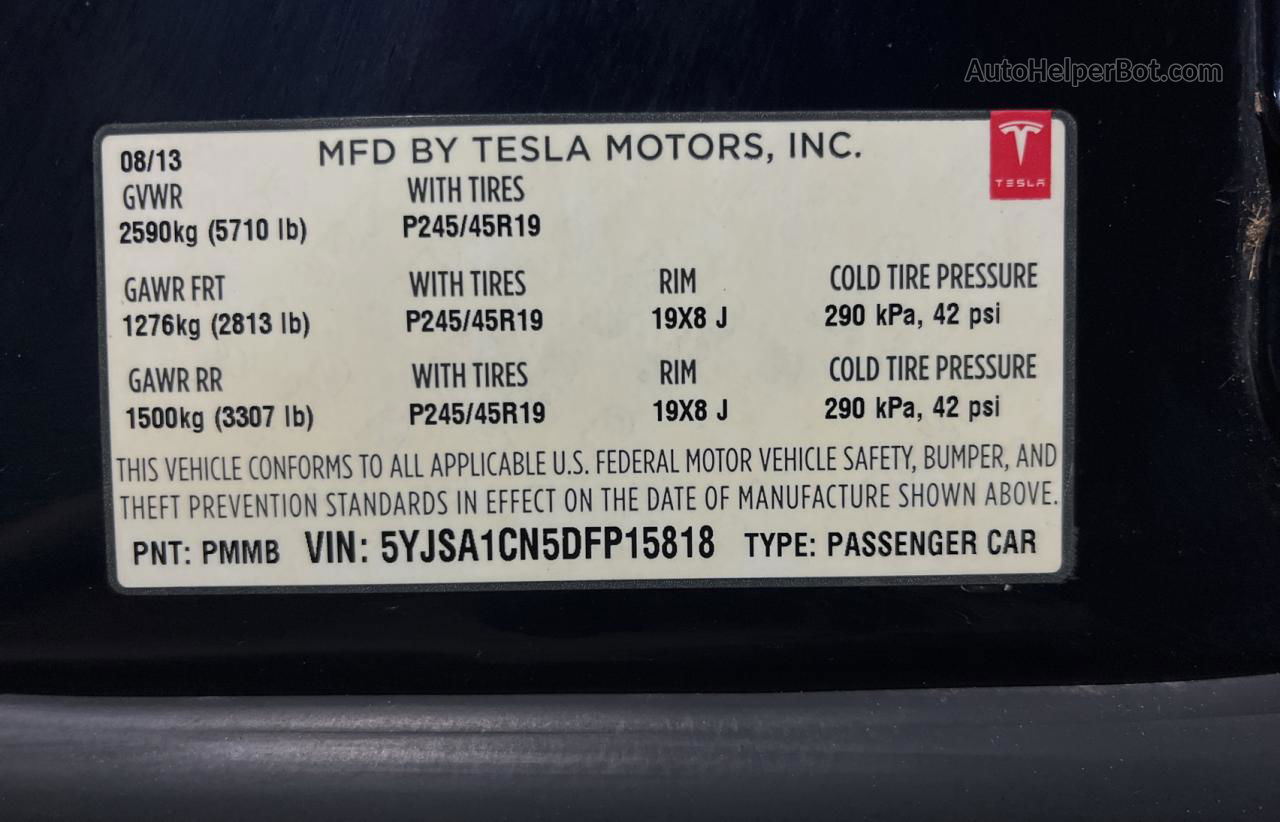 2013 Tesla Model S  Blue vin: 5YJSA1CN5DFP15818