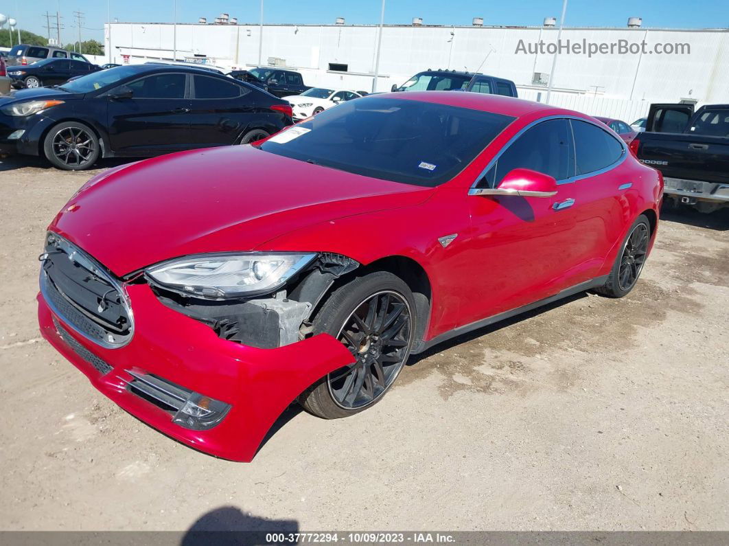 2013 Tesla Model S Red vin: 5YJSA1CN5DFP21800