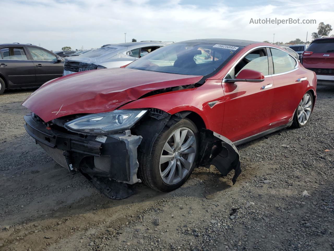 2013 Tesla Model S  Red vin: 5YJSA1CN6DFP28254
