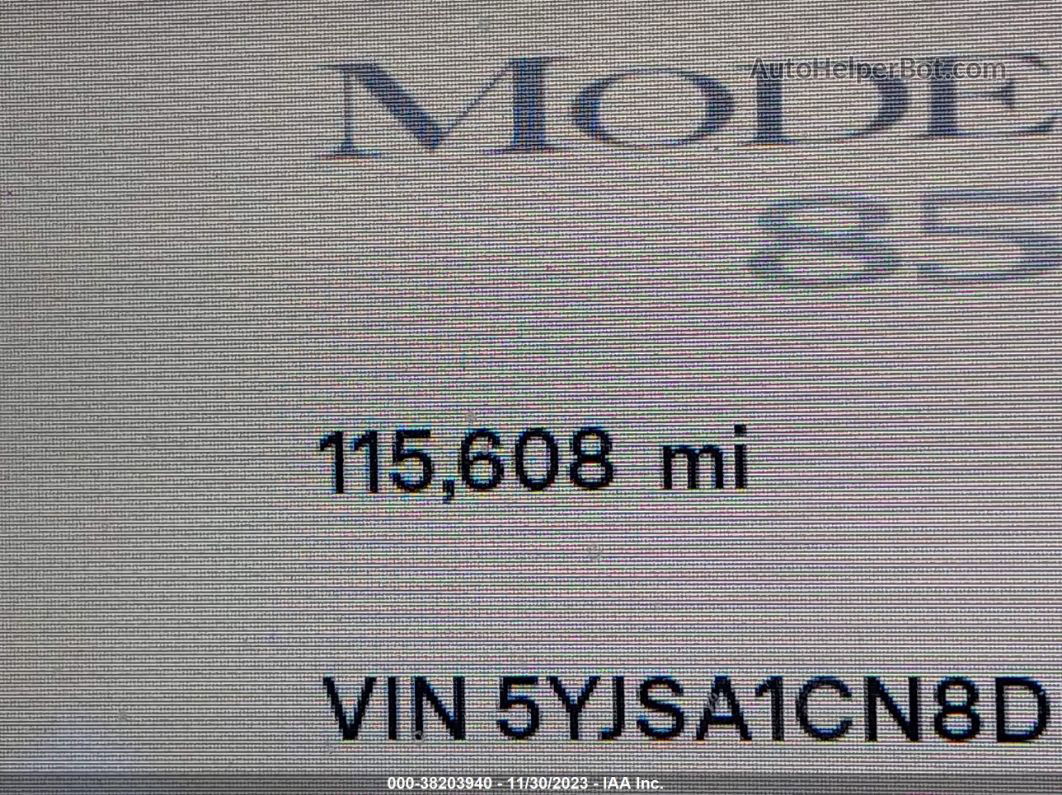 2013 Tesla Model S White vin: 5YJSA1CN8DFP07163