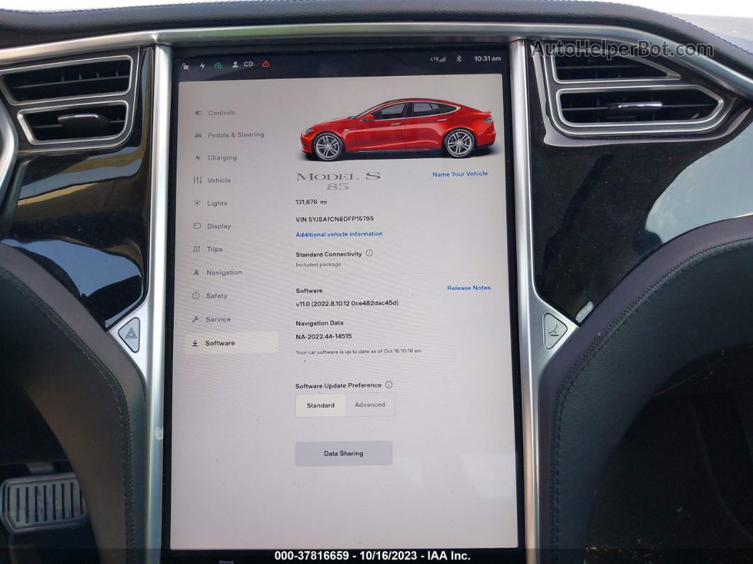 2013 Tesla Model S   Красный vin: 5YJSA1CN8DFP15795