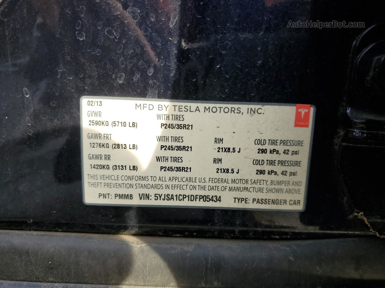 2013 Tesla Model S  Blue vin: 5YJSA1CP1DFP05434