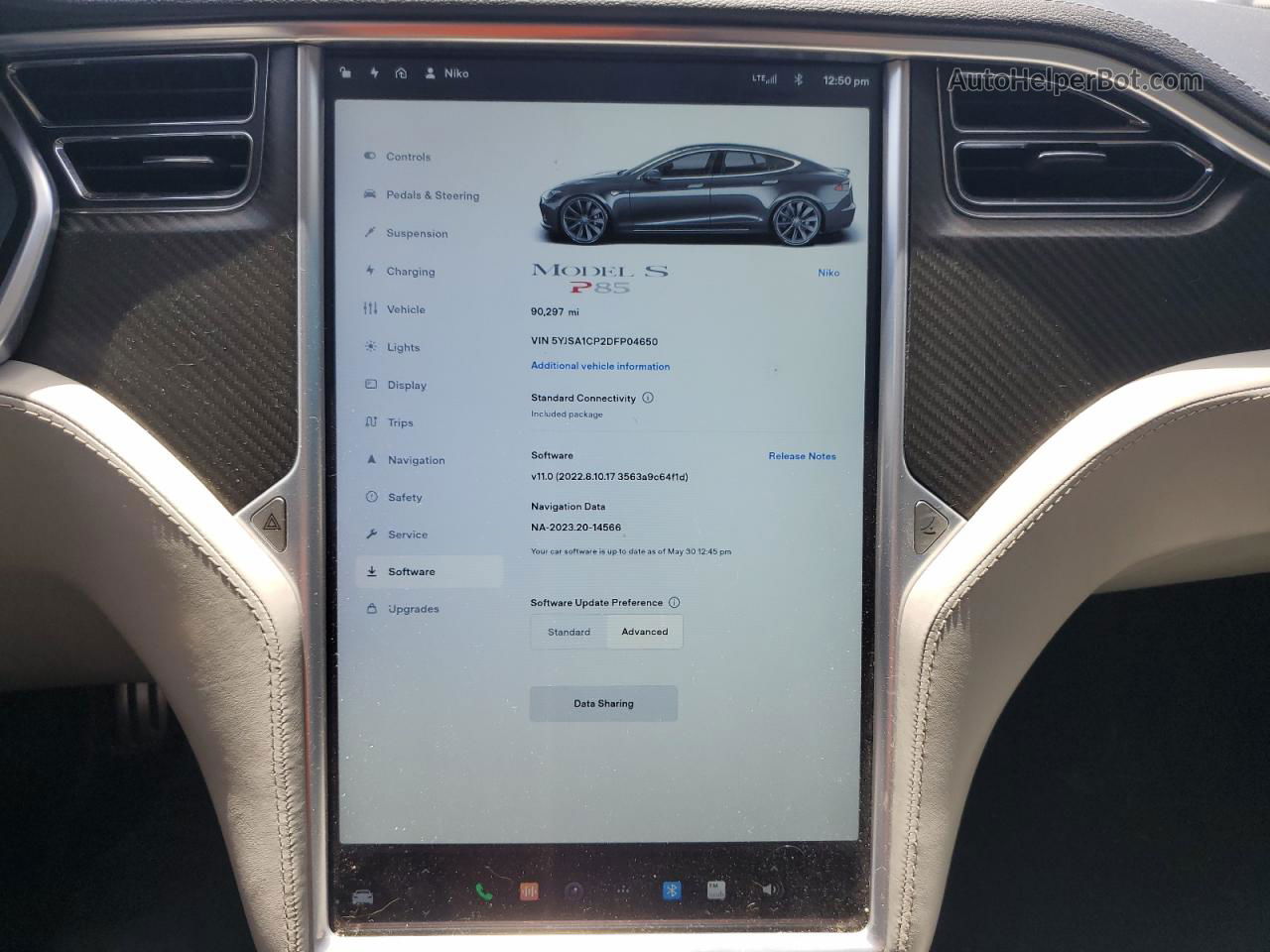 2013 Tesla Model S  Gray vin: 5YJSA1CP2DFP04650