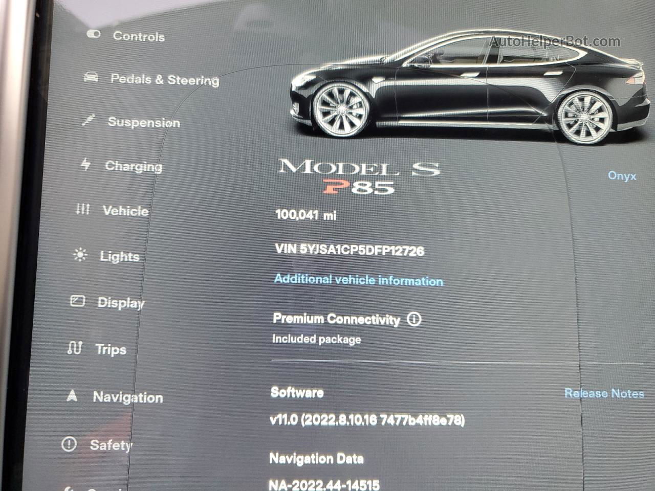 2013 Tesla Model S  Black vin: 5YJSA1CP5DFP12726