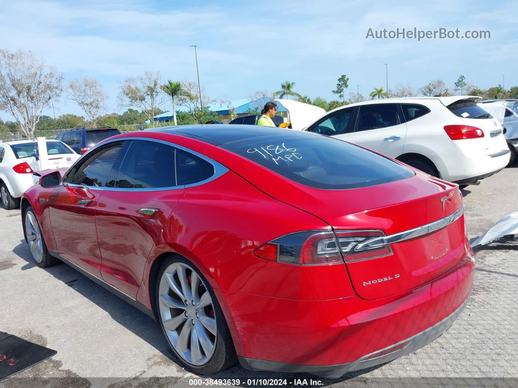 2013 Tesla Model S Performance Red vin: 5YJSA1CP6DFP09186