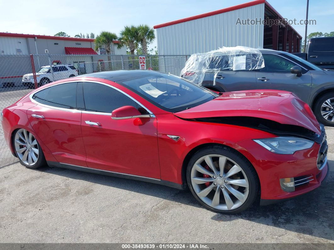 2013 Tesla Model S Performance Red vin: 5YJSA1CP6DFP09186