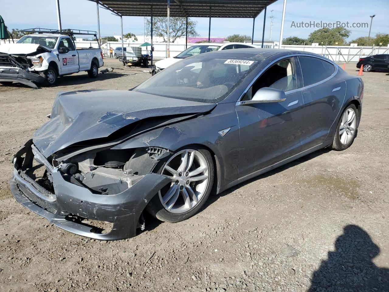 2013 Tesla Model S  Gray vin: 5YJSA1DP0DFP23695