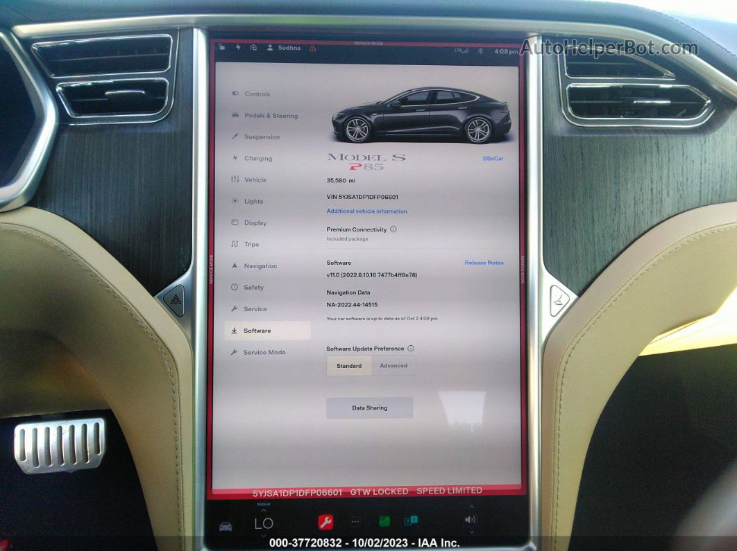 2013 Tesla Model S Performance Gray vin: 5YJSA1DP1DFP06601