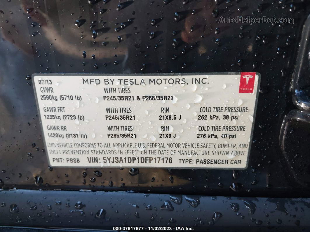 2013 Tesla Model S Performance Черный vin: 5YJSA1DP1DFP17176