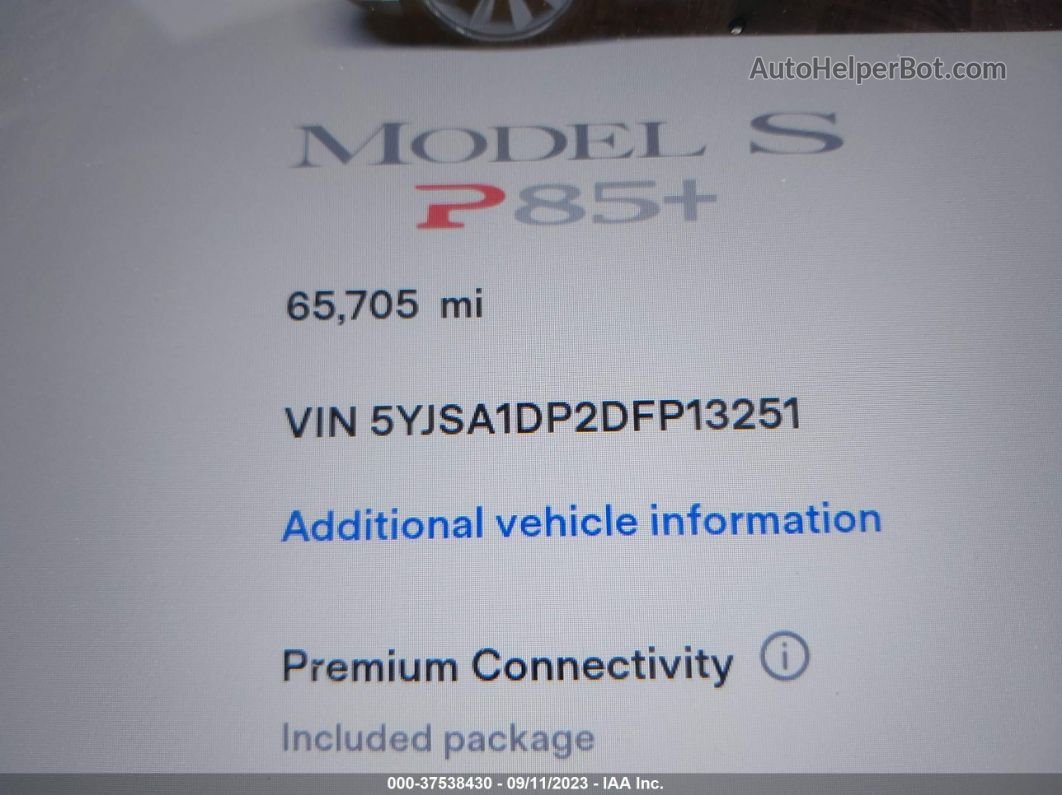 2013 Tesla Model S Performance Белый vin: 5YJSA1DP2DFP13251