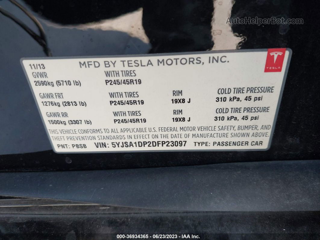 2013 Tesla Model S Performance Black vin: 5YJSA1DP2DFP23097